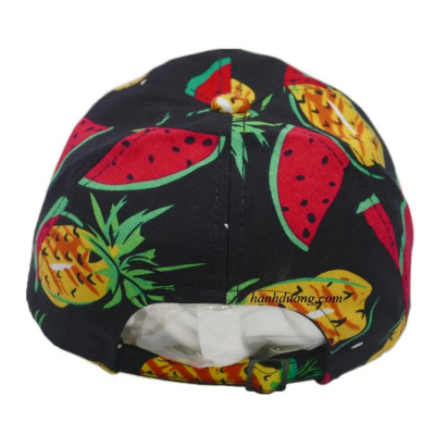Nón kết dưa hấu và thơm mũ lưỡi trai đi biển họa tiết quả thơm dưa hấu phù hợp cho cả nam và nữ