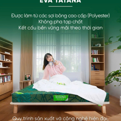 Nệm bông ép gấp 3 Eva Tatana - Dễ dàng di chuyển ,gấp gọn- Màu ngẫu nhiên - Bảo hành 5 năm.