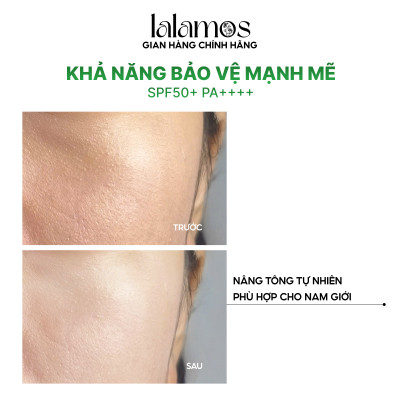 Combo bảo vệ da trắng sáng Lalamos Nước tẩy trang 280ml + Kem chống nắng nhụy Kim Ngân Hoa tone up unisex 50ml