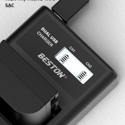 Bộ Pin LP-E6 2000mAh + Sạc Beston Dùng Cho Máy Ảnh Canon EOS 60D 70D 80D 90D 6D 7D 5D Mark IV 5DSR - Hàng nhập khẩu