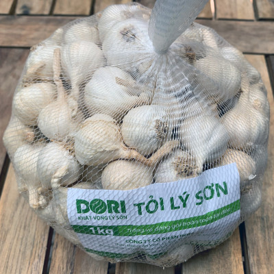 Đặc Sản Quảng Ngãi - Tỏi Lý Sơn Dori - Loại tỏi nhiều tép - Túi lưới 1kg Trồng tại đảo Lý Sơn