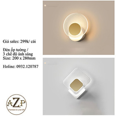 ĐÈN ỐP VÁCH / ĐÈN TRANG TRÍ / ĐÈN CHIẾU SÁNG HÀNH LANG, CẦU THANG / ĐÈN TREO TƯỜNG PHÒNG KHÁCH / PHÒNG NGỦ / ĐÈN TRANG TRÍ NHÀ HÀNG KHÁCH SẠN AZP-301823 phong cách đương đại, hàng nhập khẩu AZP