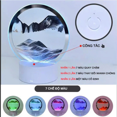 Tranh cát chảy 3D LED sáng tạo - Tranh cát giải nén để bàn Đếm ngược Trang Trí Nhà cửa - Quà lưu niệm - Giao Mầu Ngẫu Nhiên
