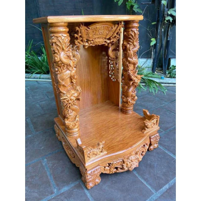 Bàn thờ thần tài ông địa Rồng Mây gỗ Gõ Đỏ - Đồ Gỗ Vinh