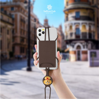 CrossBody PhoneTie 2-Card Holder hàng chính hãng Bone