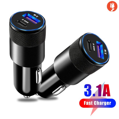 Tẩu Sạc Nhanh 15W 2 cổng USB Type-C Màu Đen Đa Năng Cho Xe Hơi Ô Tô  [ Miếng Lót chuột ]