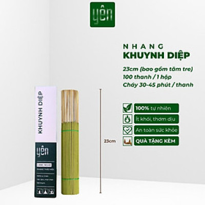 Nhang Khuynh Diệp Sạch Hộp 100 Thanh Loại 23-30-40cm Hộp 100 Thanh Yên 100 % Tự Nhiên Thờ Cúng Thư Giãn