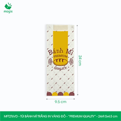  MFT2T6VD - 24x9.5x4.5 cm - 100 túi giấy đựng bánh mì, túi đựng thức ăn mang đi, túi take away