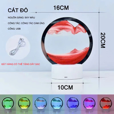 Tranh cát chảy 3D LED sáng tạo - Tranh cát giải nén để bàn Đếm ngược Trang Trí Nhà cửa - Quà lưu niệm - Giao Mầu Ngẫu Nhiên