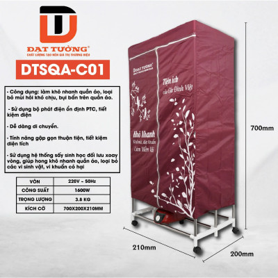 Tủ Sấy Quần Áo Đạt Tường DTSQA-C01 - Màu Ngẫu Nhiên - Hàng Chính Hãng