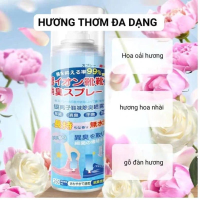 Bình Xịt Khử Mùi Giày Công Nghệ Bạc AG+ Dung Tích 260ml Khử Mùi 24h