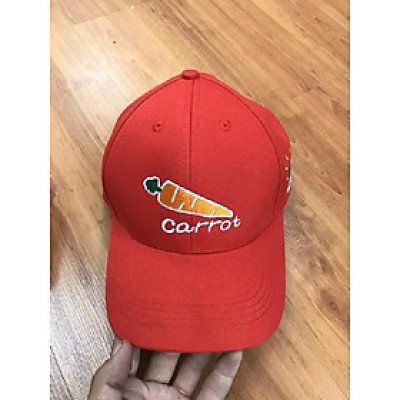 mũ lưỡi trai thêu củ cà rốt to