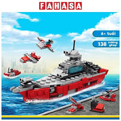 Đồ Chơi Lắp Ráp Siêu Chiến Hạm 6 Trong 1 - Warship - Toys&Joys 8970-1 (138 Mảnh Ghép)