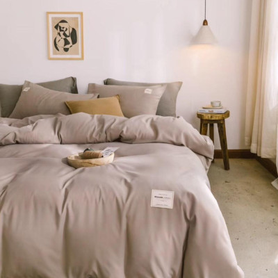 Bộ Chăn Ga Gối Cotton Tici Đơn Sắc LIDACO - Màu Be