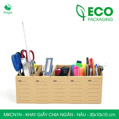MKCN1N - 30x10x10 cm - 10 khay giấy carton chia ngăn - Khay đựng đồ linh kiện, văn phòng phẩm