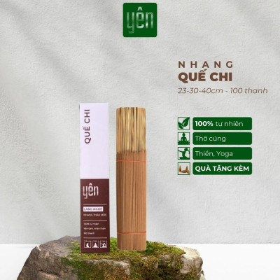 Nhang Quế Chi Sạch Hộp 100 Thanh Loại 23-30-40cm Hộp 100 Thanh Yên 100 % Tự Nhiên Thờ Cúng Thư Giãn