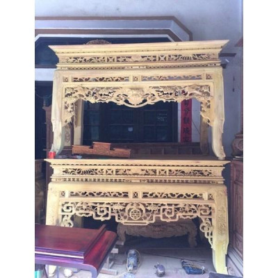 án gian bàn thờ gỗ mít ta chân 12cm hàng xịn Pu