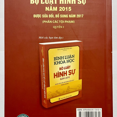 Sách - Bình Luận Khoa Học Bộ Luật Hình Sự năm 2015 Được Sửa Đổi, Bổ Sung Năm 2017 (Phần Các Tội Phạm)