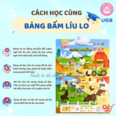 Đồ chơi Bảng âm thanh bấm Líu Lo dạy cho trẻ học phát âm song ngữ Anh Việt Ú Òa giúp bé phát triển trí thông minh