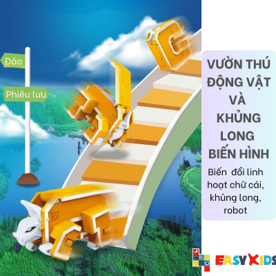 Đồ Chơi Bảng 26 Chữ Cái Biến Hình Lắp Ghép Chiến Binh Robot Khủng Long Lớn Sáng Tạo Chữ Số Và Dấu