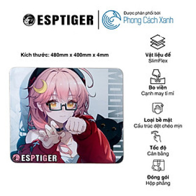 Lót chuột vải ESPTiger Neon V2 - Moondrop Edition Gaming Mousepad - Hàng Chính Hãng
