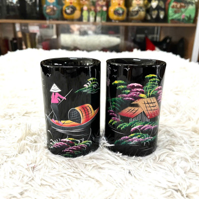 [SƠN MÀI LOẠI 1] Hủ cắm bút sơn mài - Quà Tặng Quà Lưu niệm - Trang trí Decor size 11x7 cm