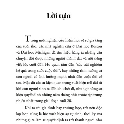 Tuổi 20 - Những Năm Tháng Quyết Định Cuộc Đời Bạn (Tái Bản 2018)