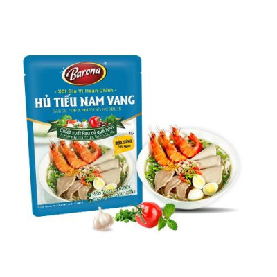 Combo 1 gói Xốt Barona Bún Bò Huế 80g, 1 gói Xốt Barona Hủ Tiếu Nam Vang 80g TẶNG 1 Hũ Sa tế XO Thượng hạng Barona 100g