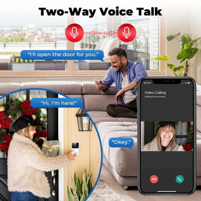ChuôngCửa Không Dây Cao Cấp Kèm Camera Wifi – Kết Nối Ổn Định, Chống Nước, Xuyên Tường 300m