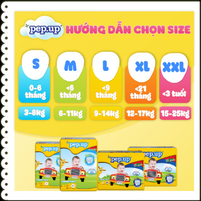 Combo 2 Gói Tã/Bỉm Quần Em Bé Pep.up Extra Dry Siêu Mềm Mại, Siêu Khô Thoáng, Kháng Khuẩn Size L (20 Miếng/Gói)