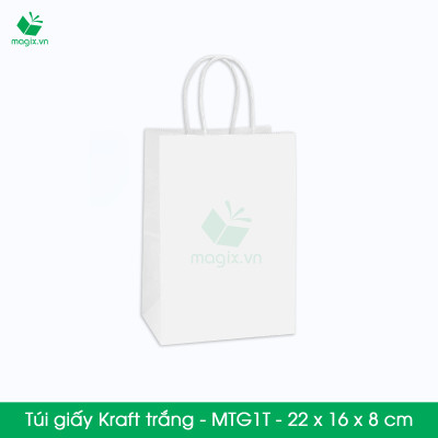 MTG1 MTG1T - 22x16x8 cm - Combo 100 túi giấy Kraft Nhật cao cấp