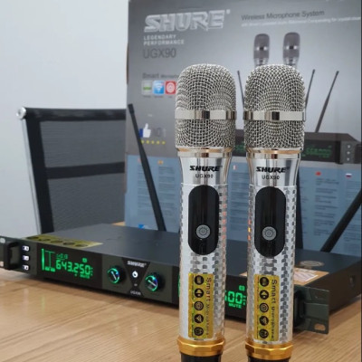 Micro, míc không dây SHURE UGX90 hàng chính hãng, Tay mic kim loại kiểu da cá sang trọng
