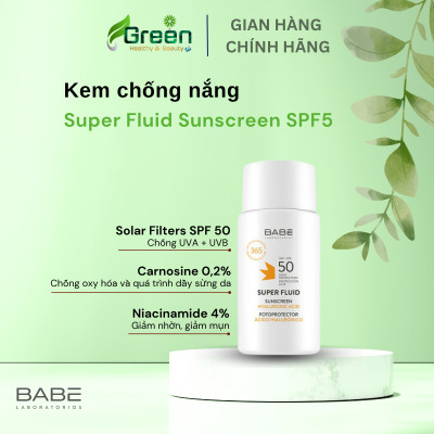 COMBO Viên sáng da Ado Glutathion và Kem chống nắng BABE Super Fluid Sunscreen SPF50 (50ml)