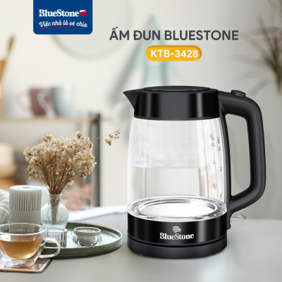 Ấm Đun Thủy Tinh BlueStone KTB-3428 - 1.7 Lít - 1850-2200W - Bộ Điều Khiển: Strix - Bảo Hành 2 Năm - Hàng Chính Hãng
