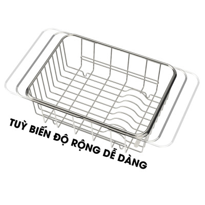 Khay để chén đĩa rau quả gác chậu rửa inox 304 Hobby Home Decor KDC3