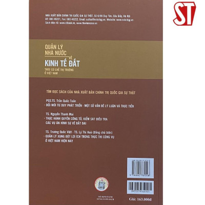 Sách - Quản Lý Nhà Nước Về Kinh Tế Đất Theo Cơ Chế Thị Trường ở Việt Nam - NXB Chính Trị Quốc Gia