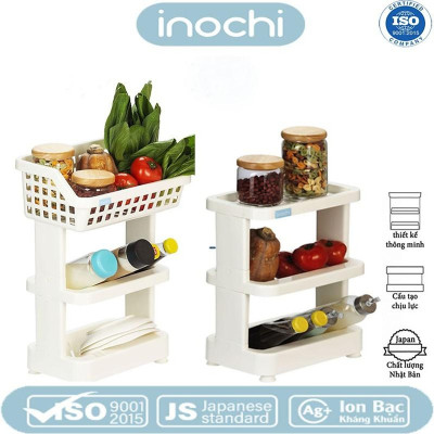 Kệ Nhà Bếp Để Đồ Đa Năng, Kệ Nhựa Cao Cấp 3 Tầng Nachi Đạt Tiêu Chẩu Xuất Nhật ,Châu Âu- Hàng chính hãng inochi ( Tặng khăn lau đa năng pakasa)