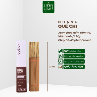 Nhang Thảo Mộc Chung Cư Mix Quế Khuynh Diệp Hương Bài 23cm Hộp 100 Thanh Yên 100 % Tự Nhiên Thờ Cúng