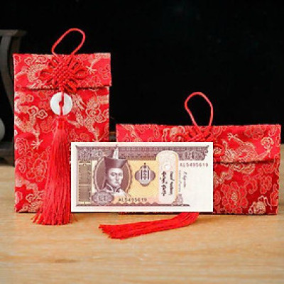 Túi gấm màu hồng loại 20 Mông Cổ sưu tầm, làm quà tặng