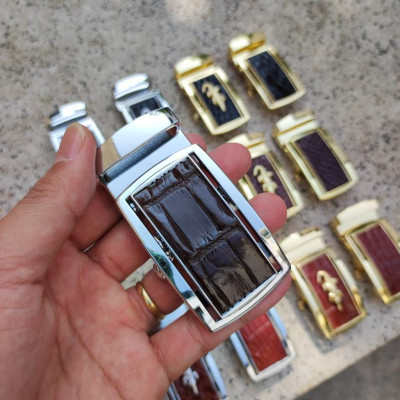 Mặt Khóa cho dây thắt lưng da cá sấu thật 3.5cm Kim loại đúc nguyên khối không gỉ sét!