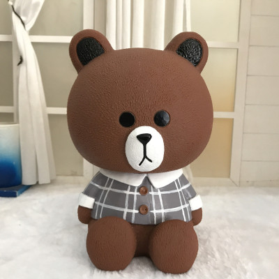 Ống Tiết Kiệm Trang Trí Gấu Nâu Line 02_ Hàng Chính Hãng