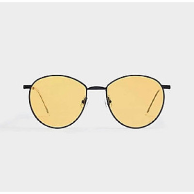 Kính râm màu vàng Mắt tròn Kim loại Thời Trang siêu Chất + Tặng Hộp đựng, khăn lau