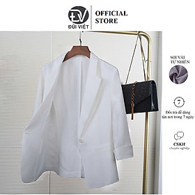 Áo khoác blazer nữ dáng hàn, chất linen mềm mịn, thấm hút mồ hôi tối, năng động, công sở