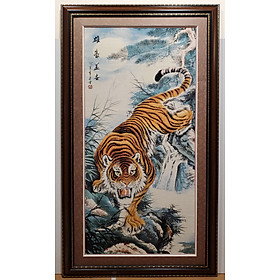 Tranh thảm dệt -Hổ hạ sơn 