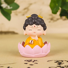 Tượng Phật A di Da Ban Phước Đế Gỗ Hoa Sen Trang Trí Xe Hơi Nhà Cửa_ Hàng chính hãng