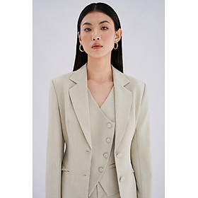 Áo blazer vai rộng MADDY thiết kế cao cấp WHITE CHIC