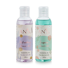 Combo Gel tắm tinh dầu thư giãn Refreshing và Inspire100g AN