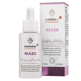 TINH CHẤT CHỐNG LÃO HÓA, ĐIỀU TIẾT BÃ NHỜN EVENSWISS NIA20 30ML