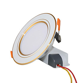 Đèn LED âm trần đổi 3 màu 9W Rạng Đông, khoét lỗ 110, vỏ nhôm đúc - (Viền bạc/ viền bạc)