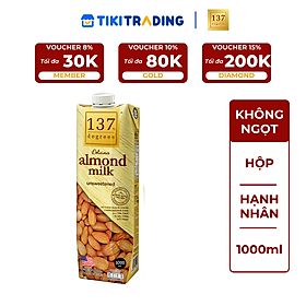 Sữa hạt Hạnh nhân Không đường 137 DEGREES 1000ml